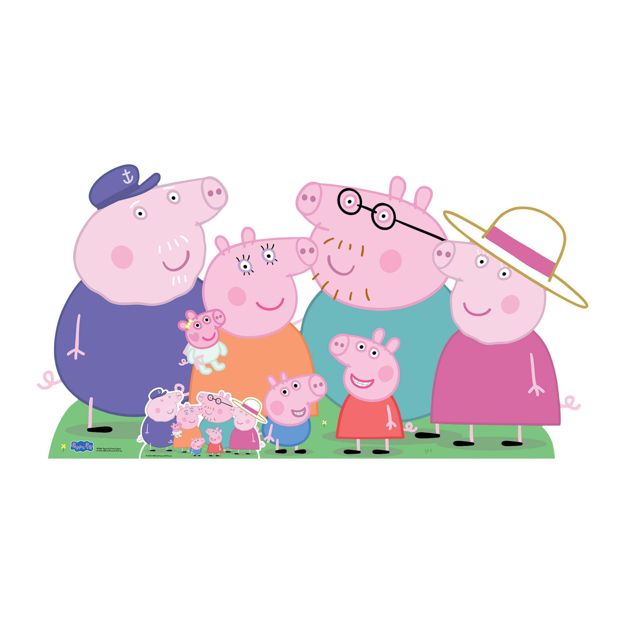 Star Cutouts SC4861 Peppa Pig Family Group Cardboard Cutout (91 cm) β Peppa, George, Mummy & Daddy Pig Display for Kidsβ Parties & Playrooms