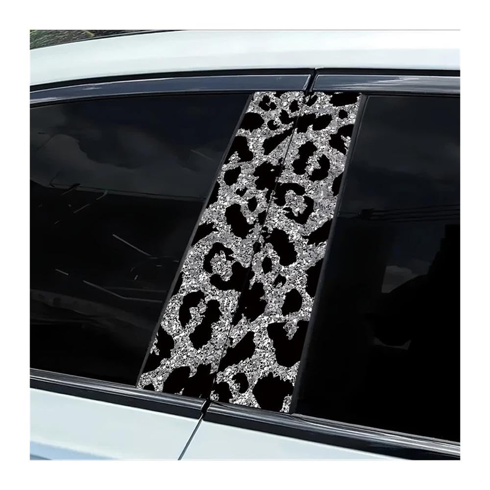 Car Parts 2 Pieces of Automotive B-Pillar Stickers Leopard Print Smooth Material Protection Film