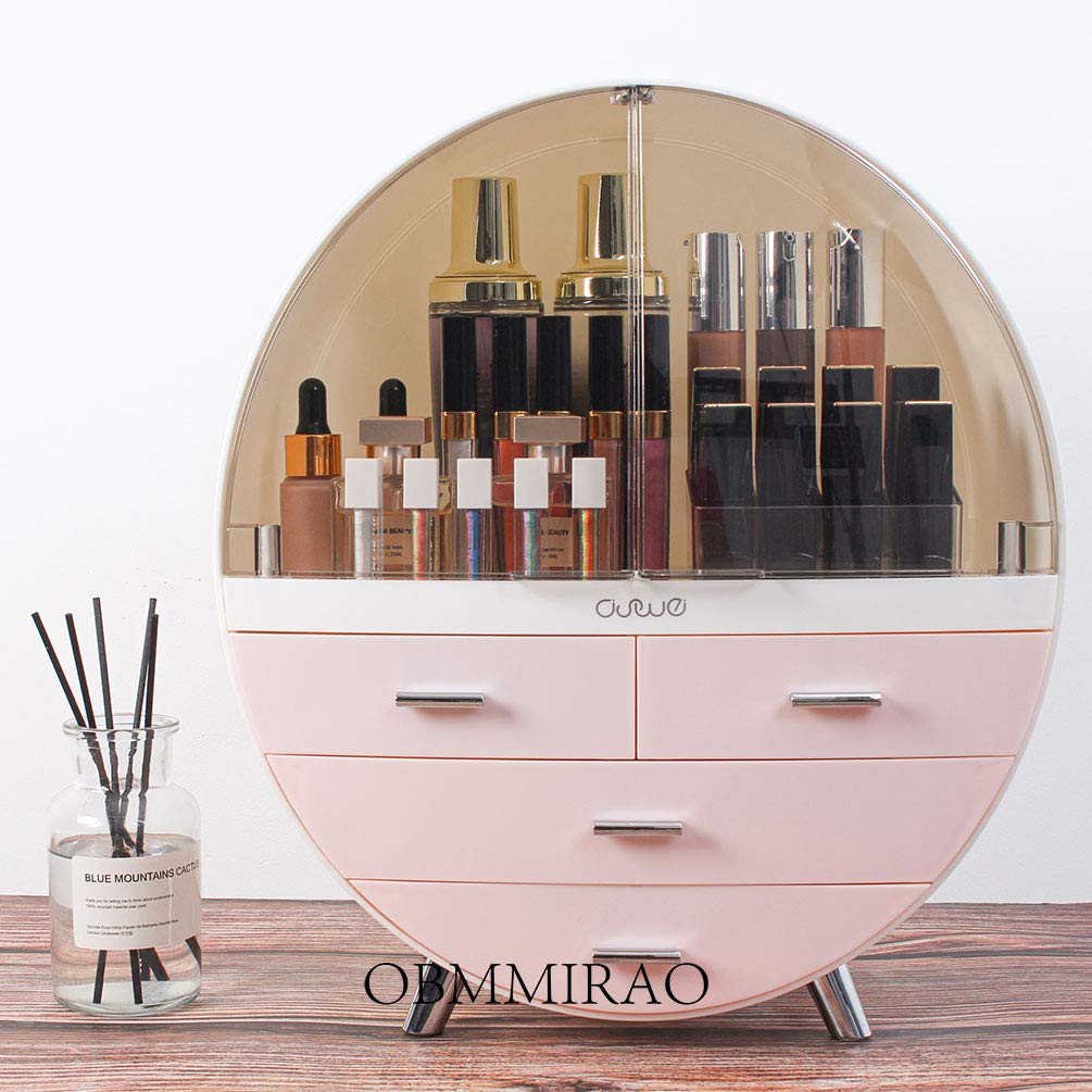 Suреr Sаlе 🛒 OBMMIRAO Elegant Dustproof Makeup Storage Organizer Box, Waterproof Large Cosmetics Organizer Storage with Drawers Skincare Cosmetic Display Cases for Countertop Bathroom Dresser Dedroom Buу 2 gеt 3 OBMMIRAO Elegant Dustproof Makeup Storage Organizer Box, Waterproof Large Cosmetics Organizer Storage with Drawers Skincare Cosmetic Display Cases for Countertop Bathroom Dresser Dedroom