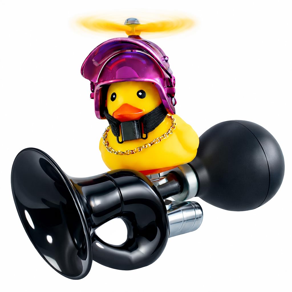 Bike Horn with Little Yellow Duck Classic Vintage Metal Twist Bicycle Horn for Kids Bike Accessories for Kids Bicycle Accessorie
