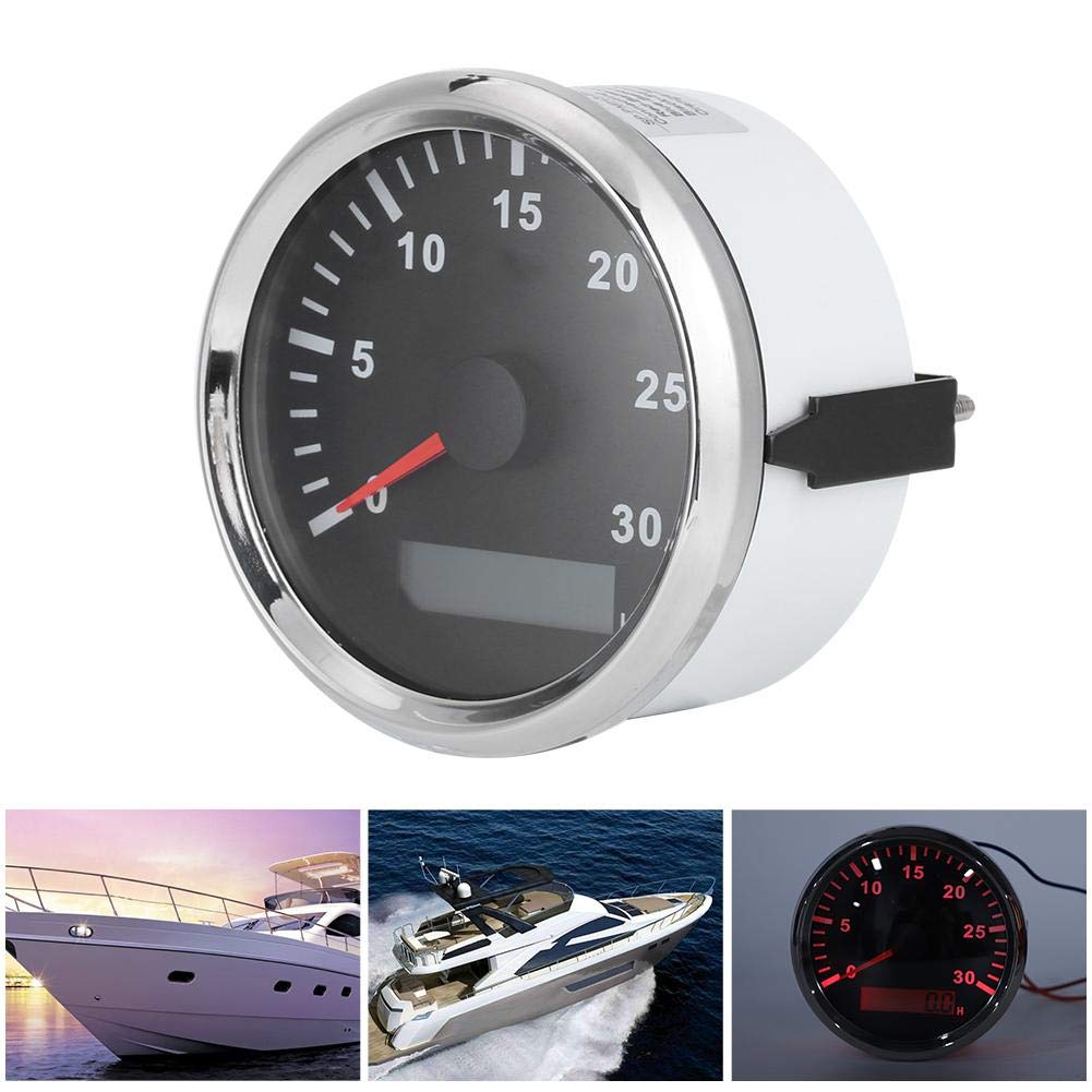 Tacómetro 85mm 12V/24V IP67 Sensor para barcos con pantalla LCD luz roja