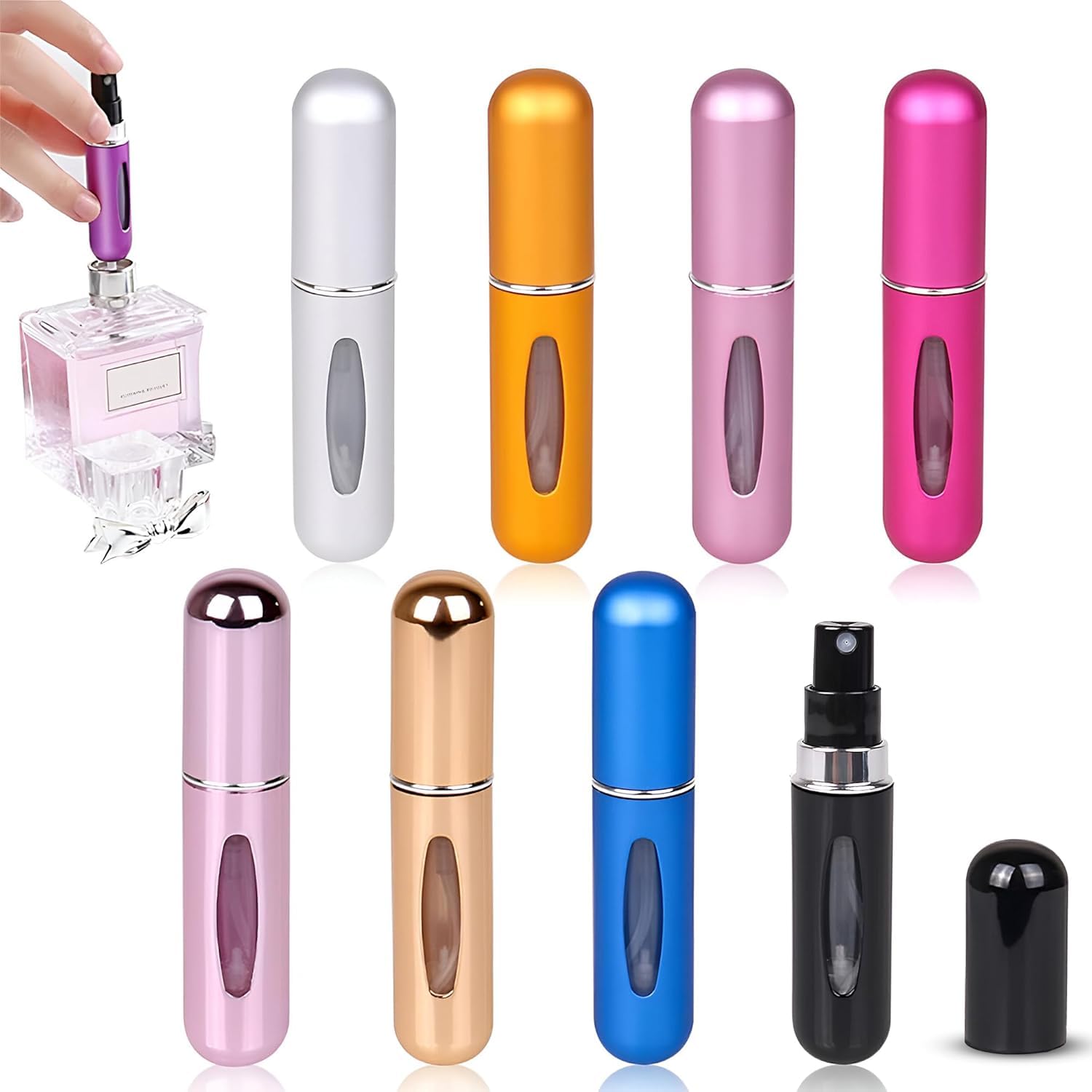 Perfume Atomizer Refill Bottle Portable Mini Refillable Perfume Atomizer Travel Size Spray Carry Bottles Mini Accessories Container Scent Pump Case Fragrance Empty Bottle for Traveling 5ml (1)-image-26