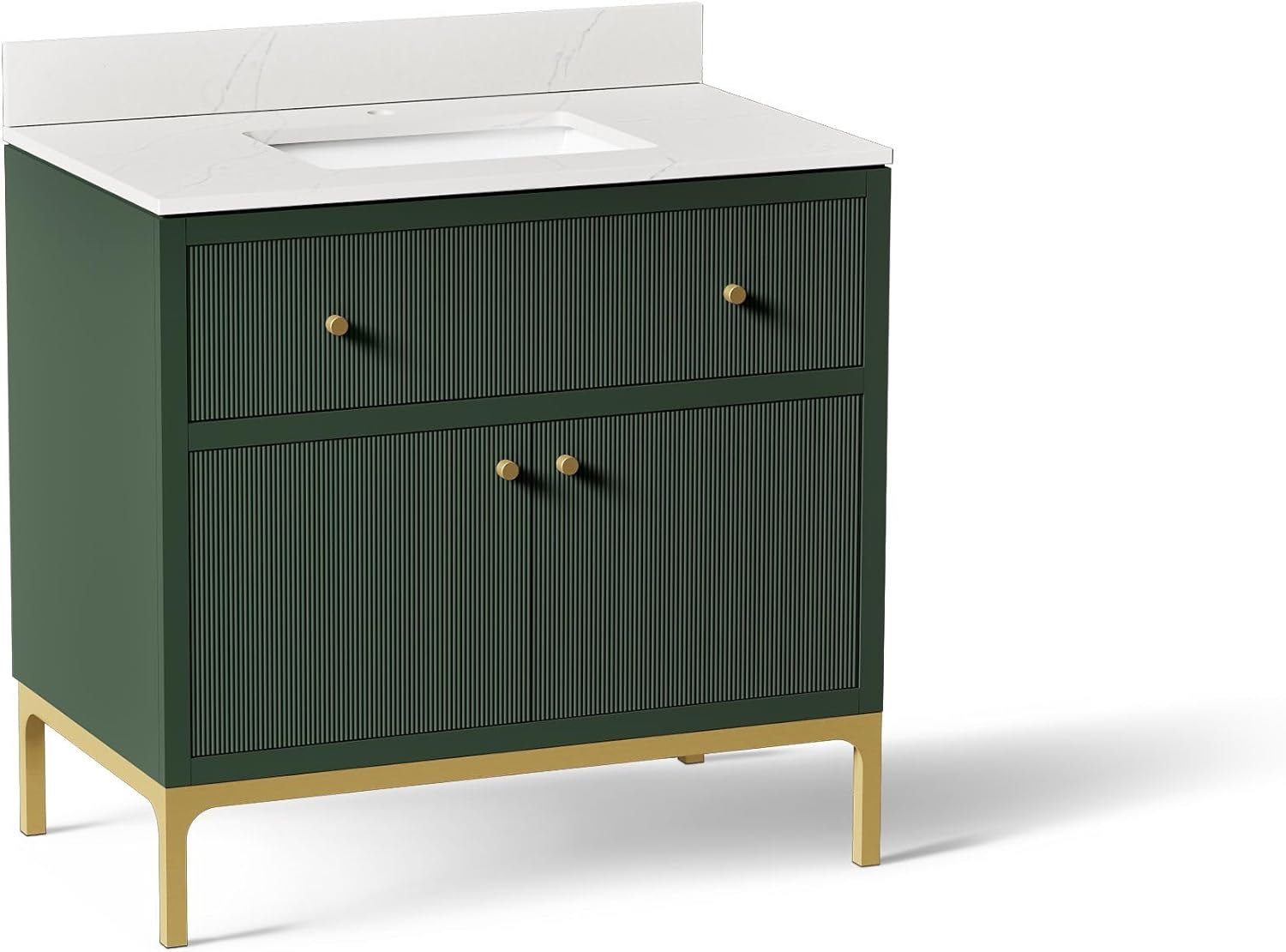 Kohler 32760-EMG Calpa™ 36" Bathroom Vanity Cabinet with Sink and Quartz top, Emerald Green