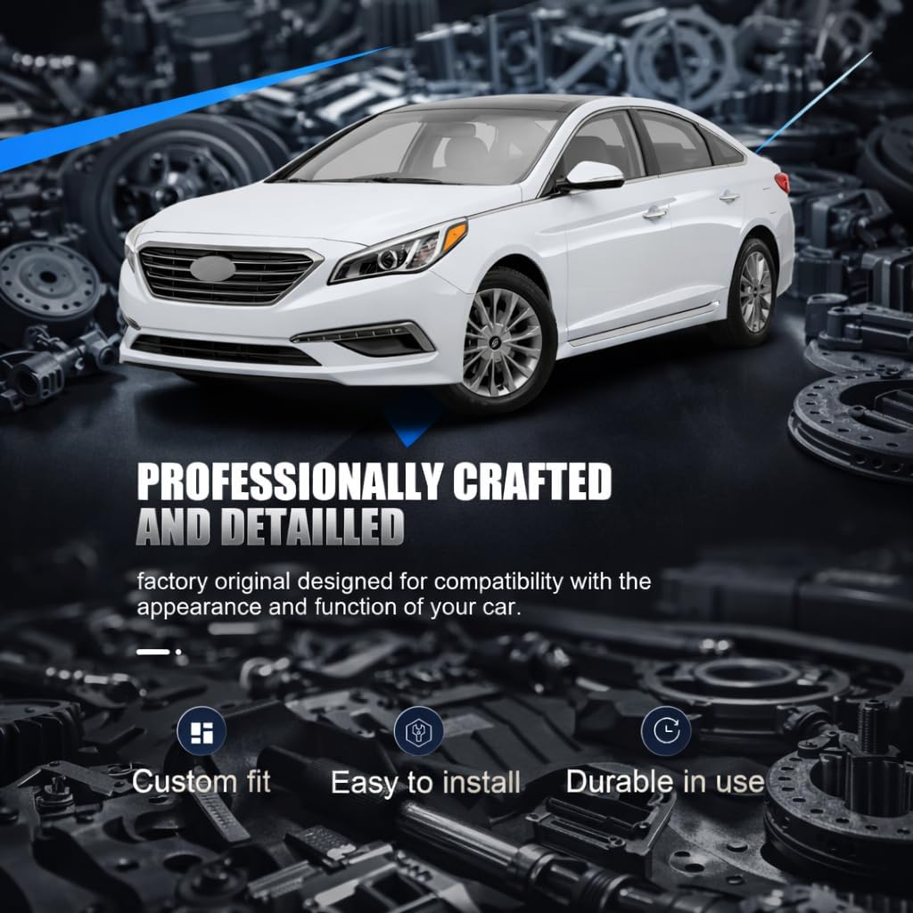 Front LED Daytime Running Light DRL & Fog Light Assembly Pair with Frames for 2015 2016 2017 Hyundai Sonata, Left Right LH RH Front Bumper Lamps Replacement【Excludes Sport & Hybrid Models】