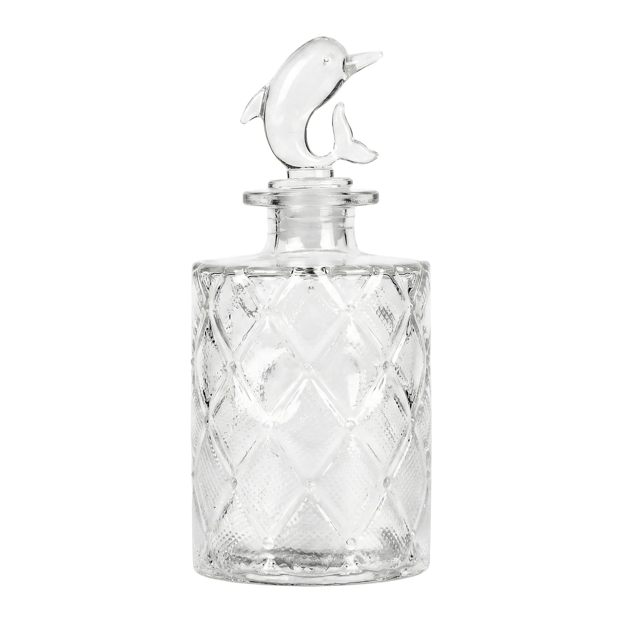 HMETOL 2pcs-Decorative Glass Jars with Ornate Glass Stoppers