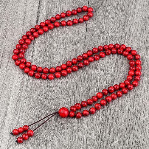 Bracelets pour hommes et femmes en pin rouge 6 mm collier perles