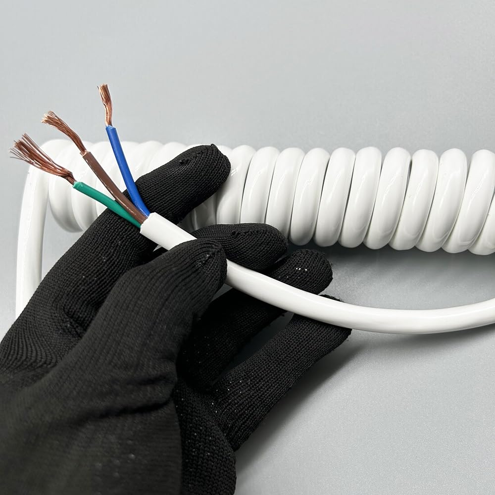 Cable para auricular de teléfono fijo Estiramiento telescópico del alambre espiral cable resorte de la base 2.5mm2 13AWG 3 1-15 metros(Stretch 4 meters)