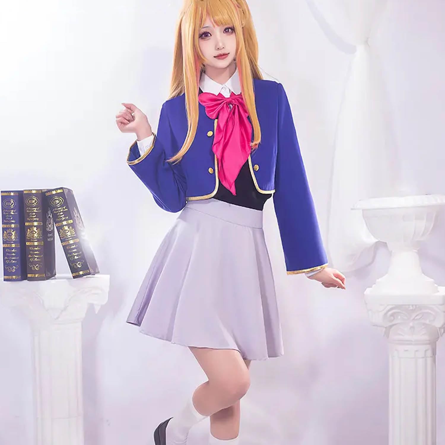 Anime Oshi No Ko Hoshino Rubii Cosplay Costume Vestito Arima Kana Gioco di Ruolo Uniforme Set Completo Halloween Festa Carnevale Dress Up Suit con Parrucca per Donne