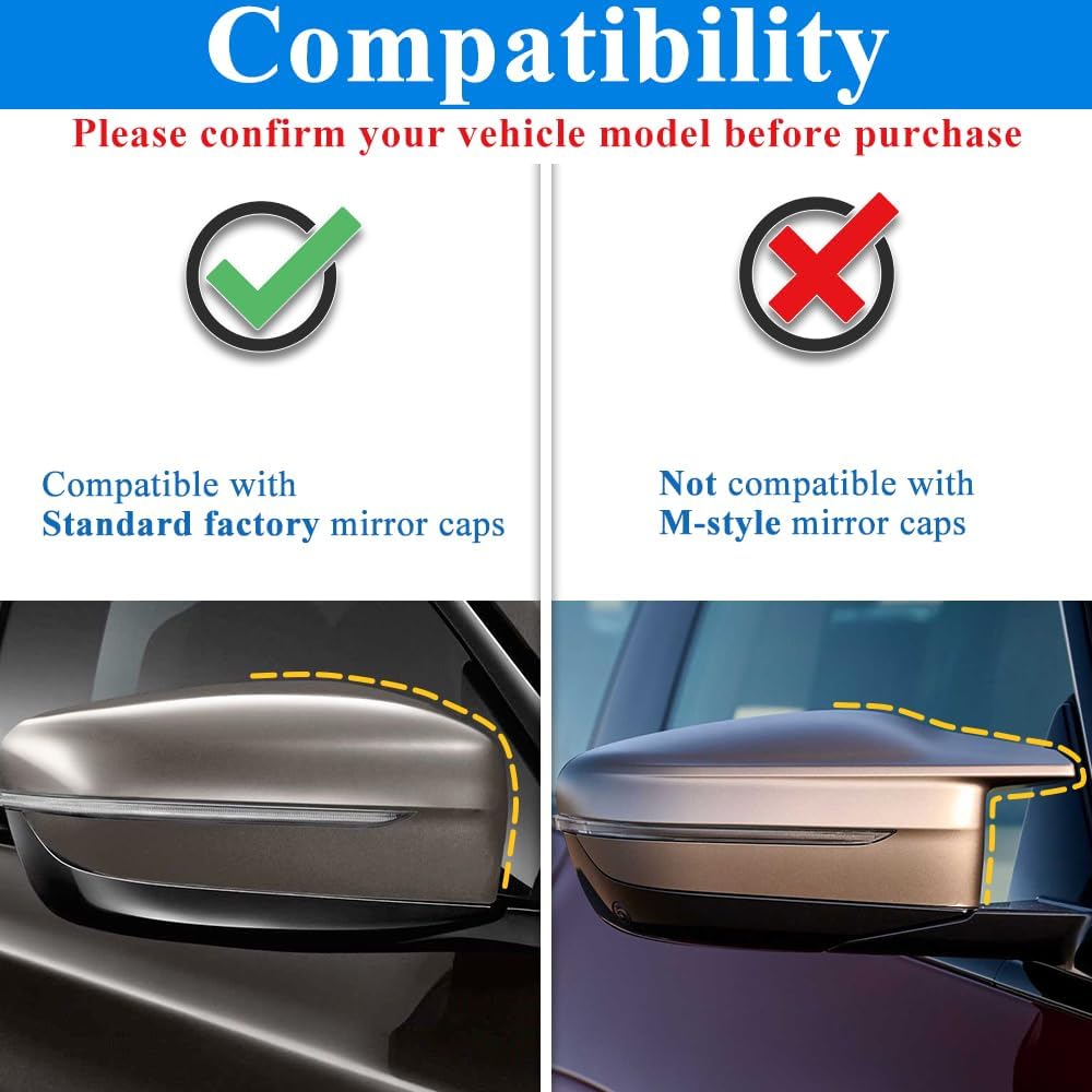 AeroBon Real Carbon Fiber Side Mirror Covers Compatible with 2019-2026 BMW 3-Series G20 Sedan Mirror Caps (Replacement Style)