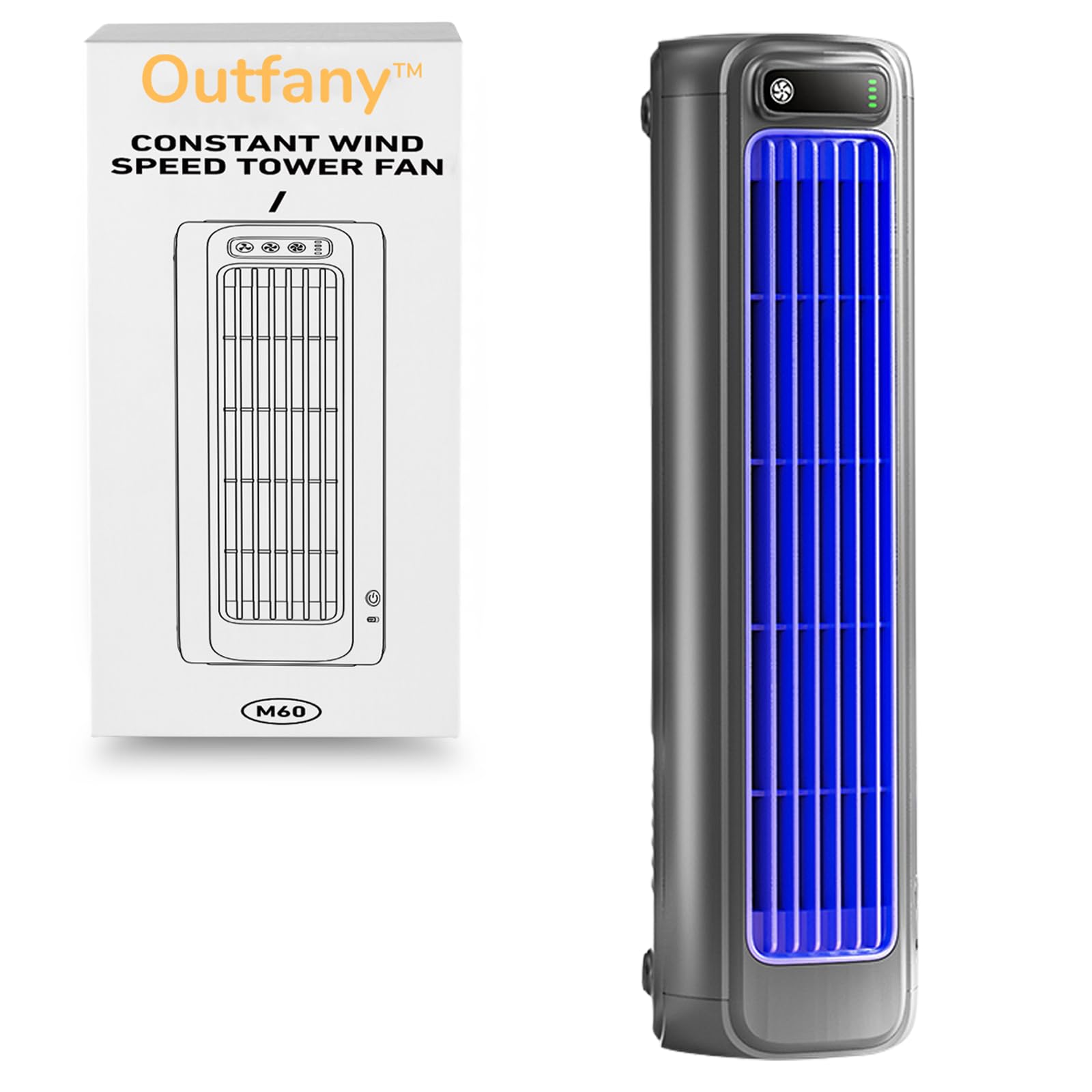 Generic Outfany™ Cooling Ace Compact Air Conditioner Cooling Fan Upgrade Your Cooling Experience with Three Adjustable Speed Settings Enjoy a Peaceful Environment with Fan's Quiet Function (Gray)