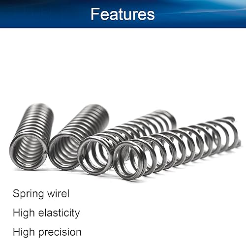 Miniatura 174 de Bettomshin 20 muelles comprimidos, 0.01 pulgadas de diámetro de alambre x 0.12 pulgadas de diámetro x 0.59 pulgadas de longitud libre, construcción