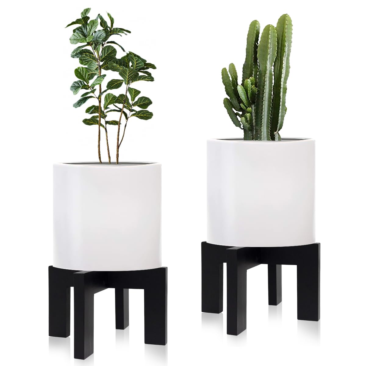 2 Pack Wood Plant Stand Indoor Holders for Plants, Sturdy Flower Pot Stands Plants Shelf, Wooden Stool for Patio Plant Stand, Fit 5-18 Inch Variety