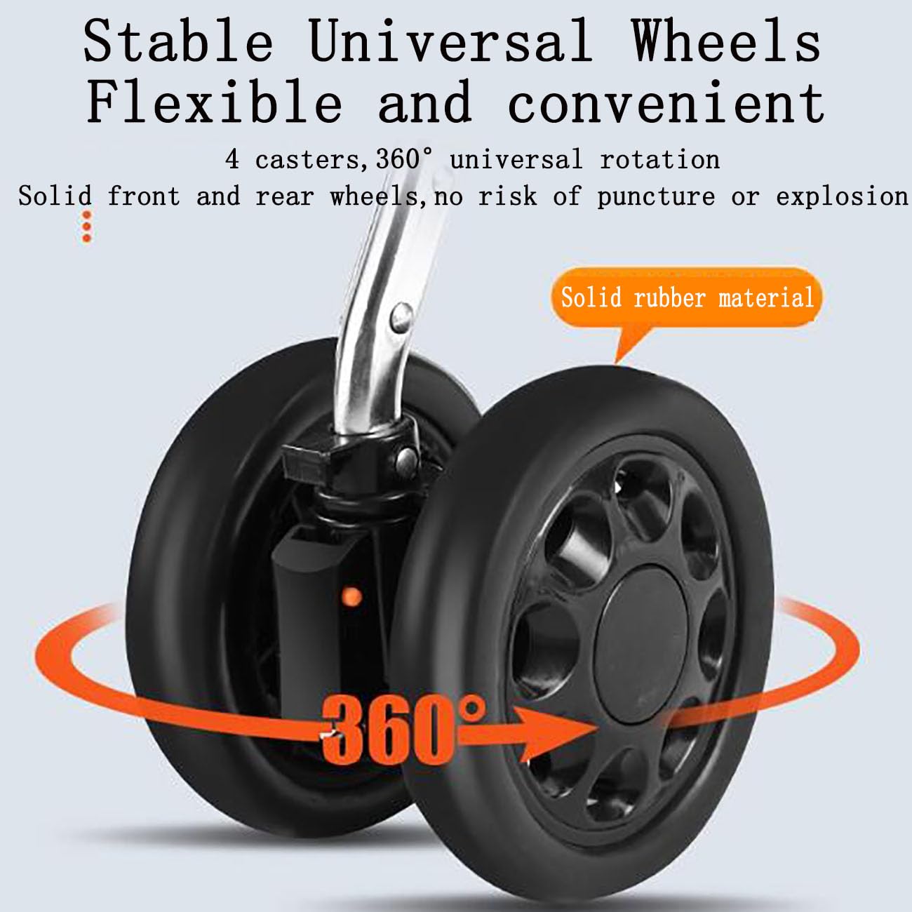 ICEMOB 2 in 1 Deambulatore Ultraleggero Pieghevole,Carrellino per Anziani Alluminio,Carrello con Ruote Portatutto Spesa,Bracciolo Regolabile A Tre Livelli,Supporta Fino A 220 Libbre
