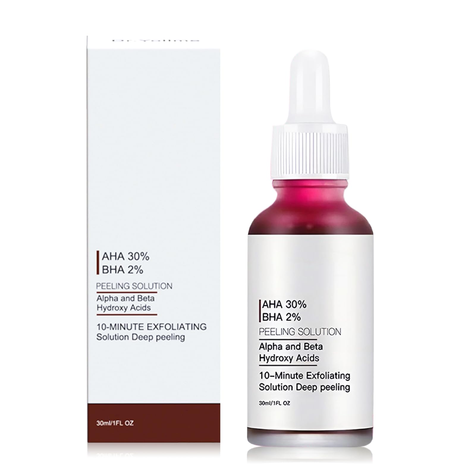 AHA 30% + BHA 2% Peeling Solution, 30 ml, solución exfoliante AHA 30% + BHA 2%,esencia de ácido de frutas líquido, ácido salicílico líquido, suero facial, suero
