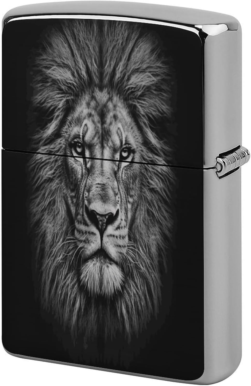 Black and White Lion Head Lighter Case Cover Lighter Shell