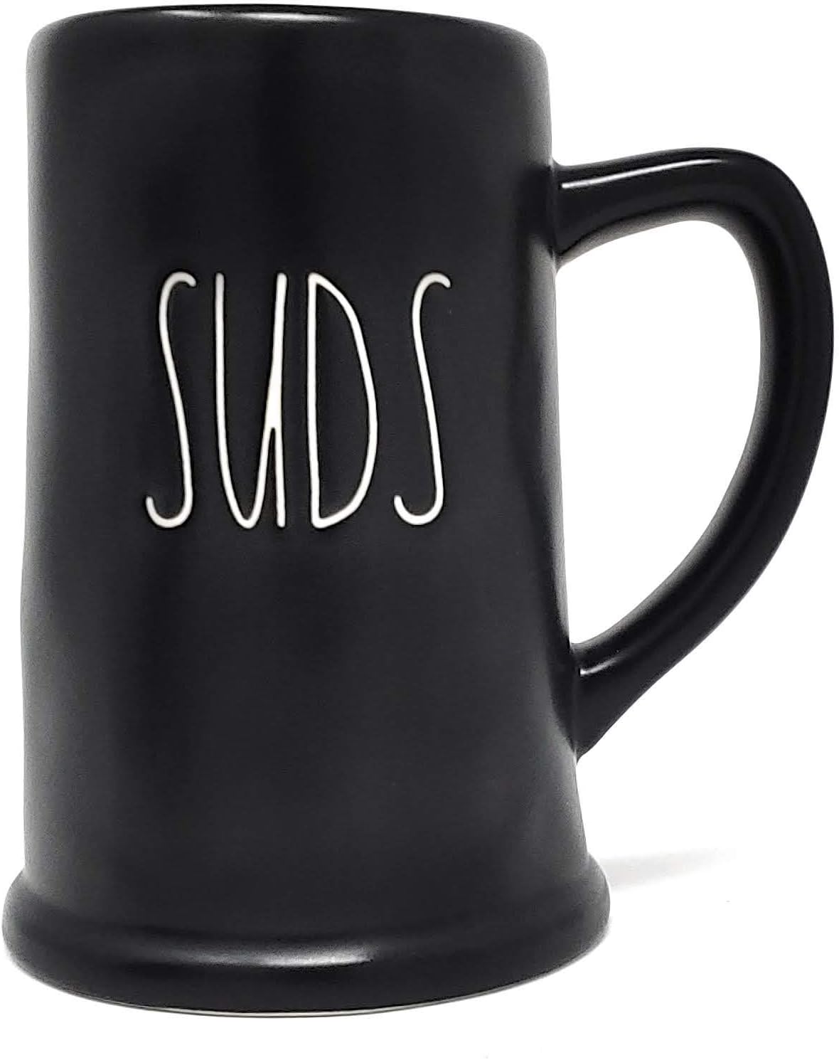 Rae Dunn by Magenta, Unique with Perfect Imperfections. Beer, SUDS - Black Mugs, White LL, Set of 2, 20oz