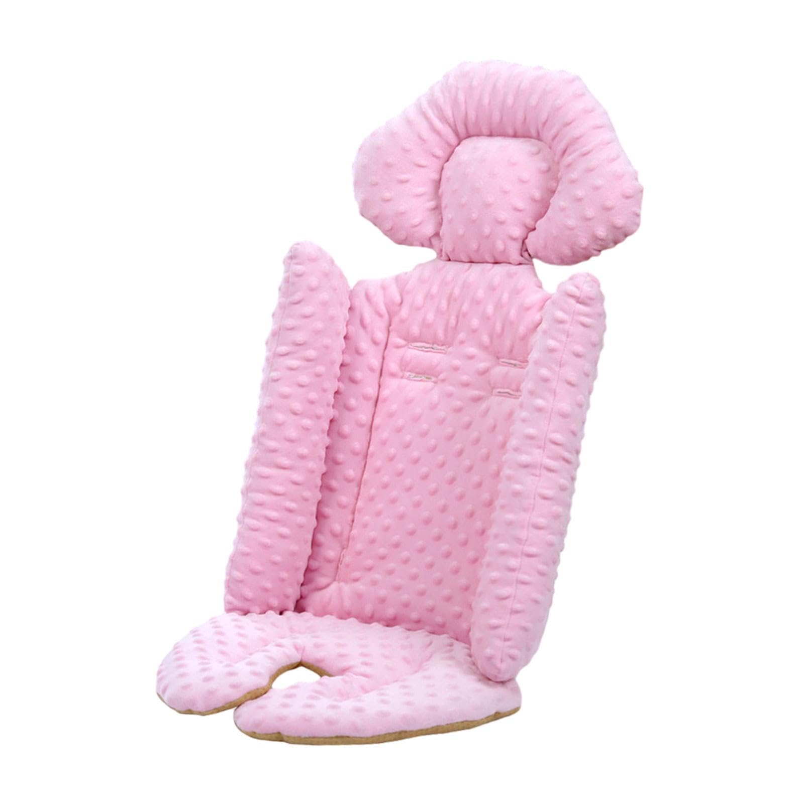2 set di 2 cuscini per passeggino, caldi, universali, spessi, per carrozzina, auto, passeggino, rosa, 41 x 84 cm