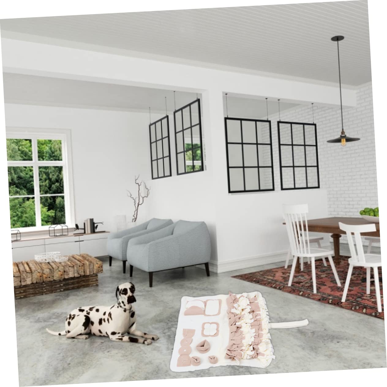 Tapis de Fouille pour Chien, Tapis D’Apprentissage la Recherche de Nourriture, Peluche, Beige, pour Activités Intérieures, Petit et Grand Chien