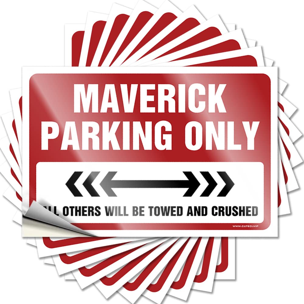 Room Door Decor, Quote Funny Door Quote Stickers, Heavy No Residue Decals for Luggage | Motorcross Party Favor Custom Maverick Parking Only(6X9CM)