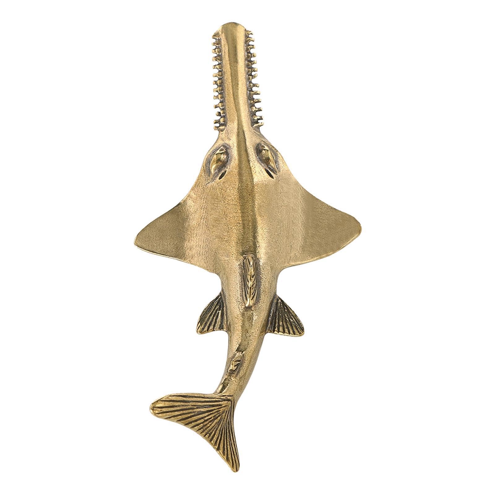 AMSLSIU Elegant Behemoth Sawfish Decorative Statue Compact Miniature