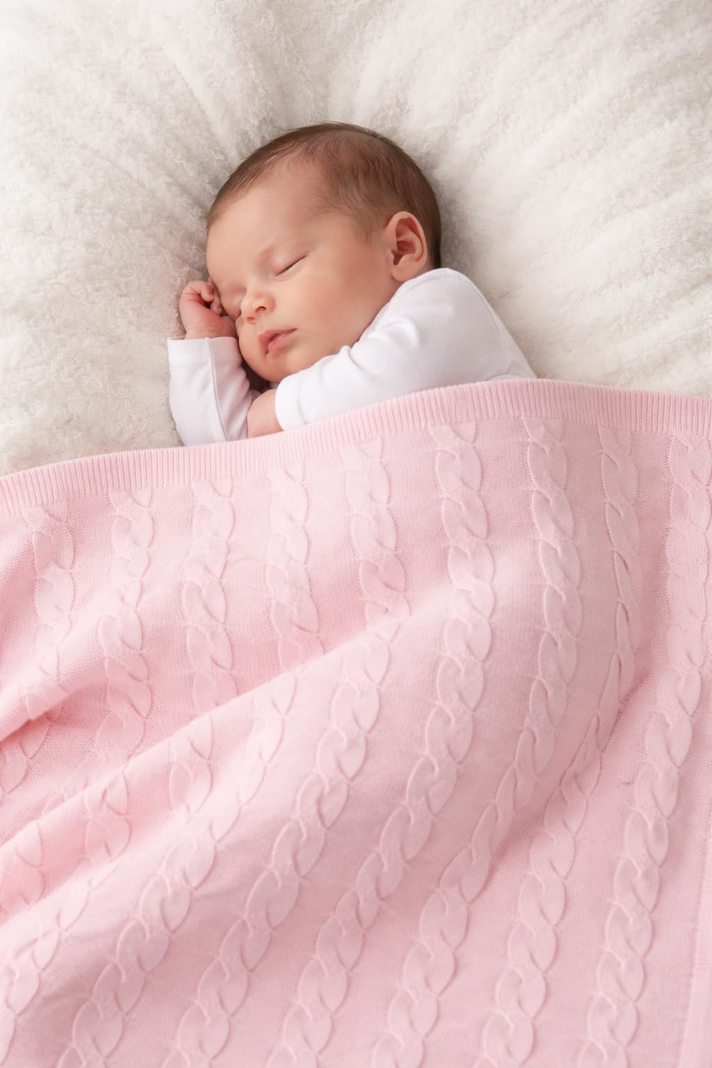 Ellepi Neonato coperta copertina per culla cotone next to me carrozzina neonata estiva passeggino leggera next2me (Treccia rosa)