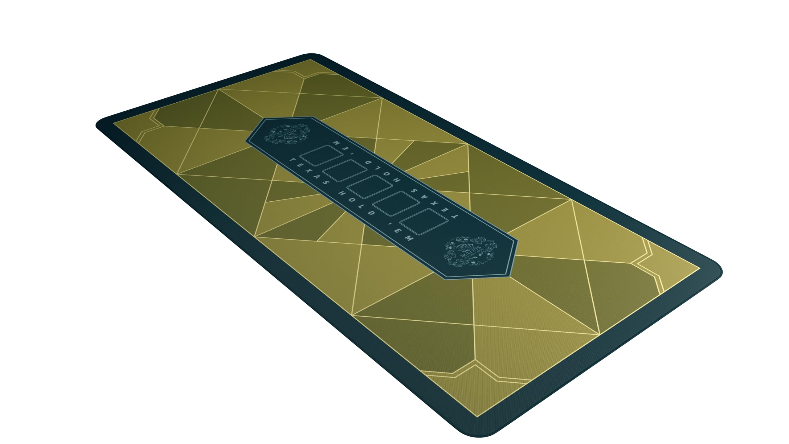 Bullets Playing Cards, Paulie Design Poker Mat, Non-Slip, Durable, Smooth Surface for Poker Games, Professional-Grade Mat, 47" x 23" (119 x 58cm), Gold