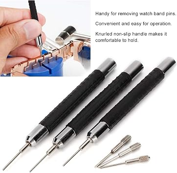 Watch Band Link Remover Watch Pin Band Chain Link Remover Pin Punch Strap Adjuster Watch Repairing Tool, 0.7mm 0.8mm 0.9mm Tool Set | Alloy watch strap adjuster, pin punch set for metal bracelet repair, compatible with most links