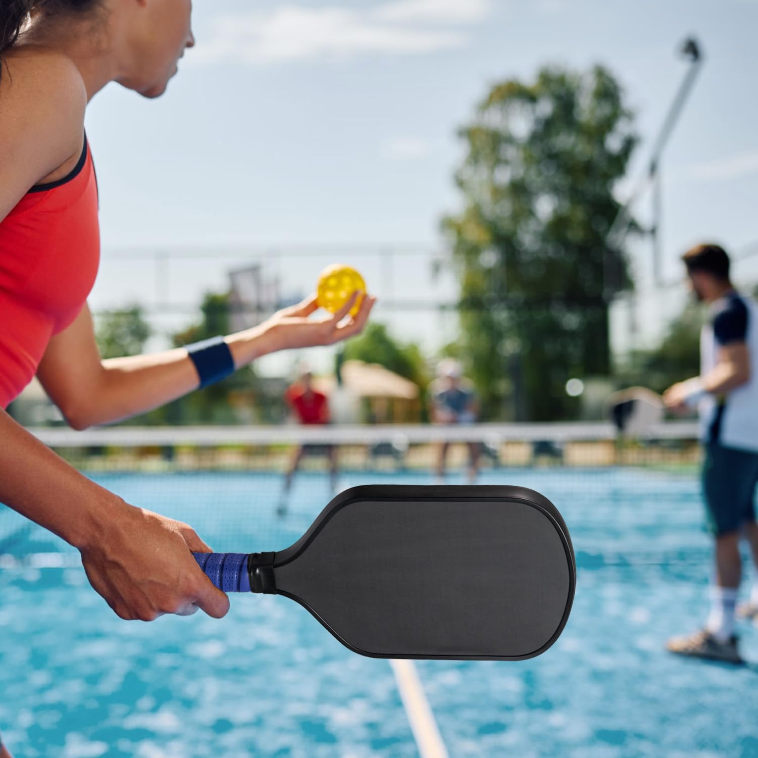 Paquete de 2 cintas de agarre de pala de pickleball, agarre que absorbe la humedad con agujeros ventilados para pickleball, tenis, raquetball y más, absorbe los golpes y es cómoda, color