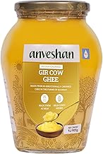Anveshan A2 Gir Cow Ghee Bilona Method 1Liter, Traditional Bilona Method, Cultured, Immunity Booster, Pure, Natural, Healthy, Fresh, Lactose And Gluten Free
