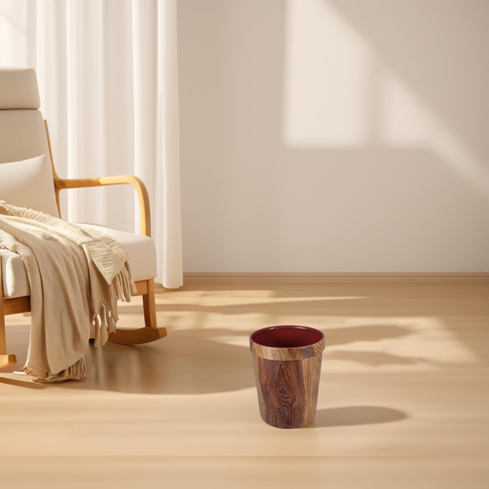 Alipis Holz-Mülleimer Simulationsholz Kleiner Mülleimer Papierkorb Recycling-Behälter Für Schlafzimmer Badezimmer Küche Büro 10 L