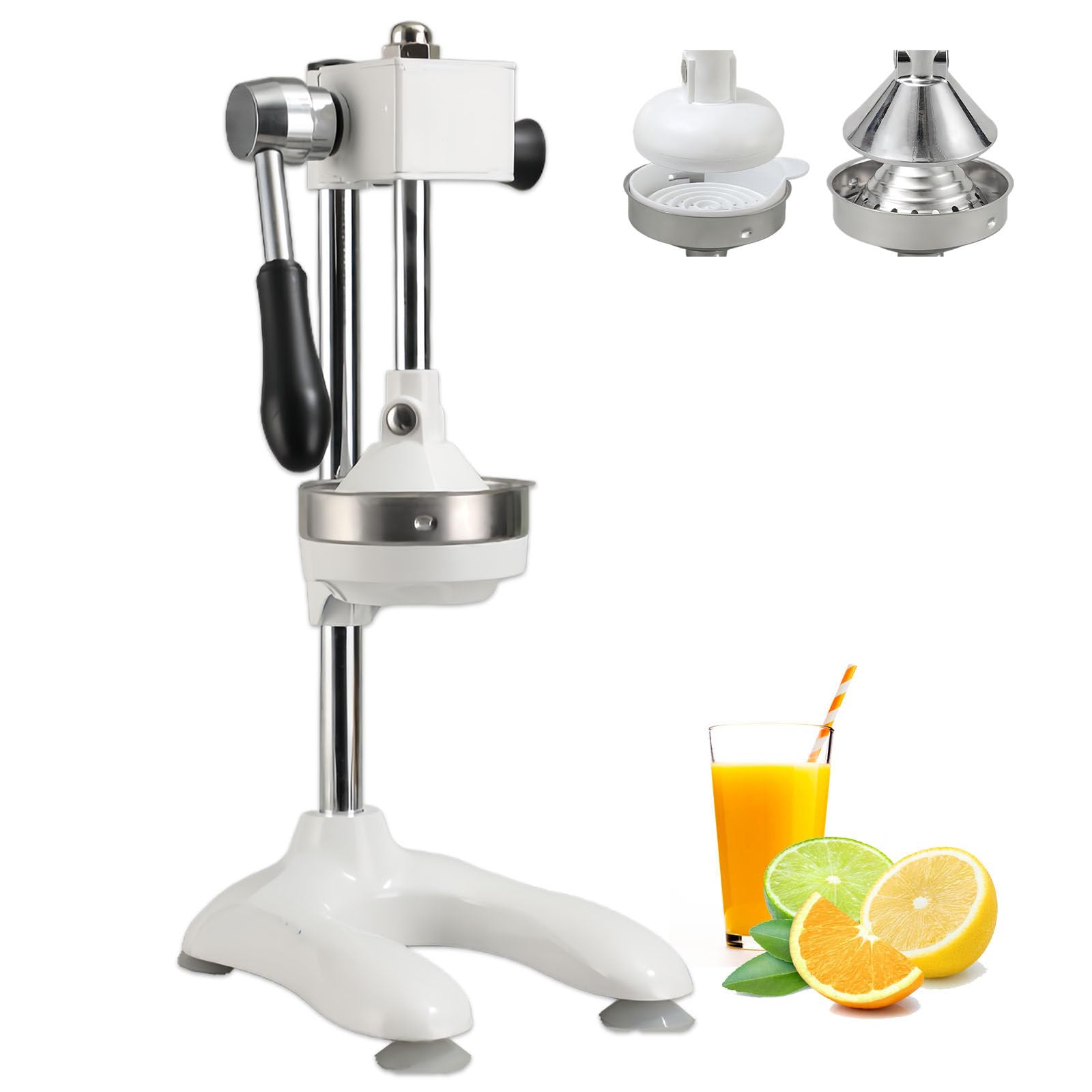 Spremiagrumi Manuale Professionale A Doppia modalità, Spremiagrumi Professionale con Leva Ergonomica per Arance, Melograni, Lime E Angurie White