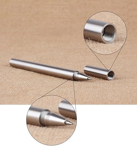 Miniatura 6 de Bolígrafo de acero inoxidable plateado, punta fina, tinta negra, un paquete