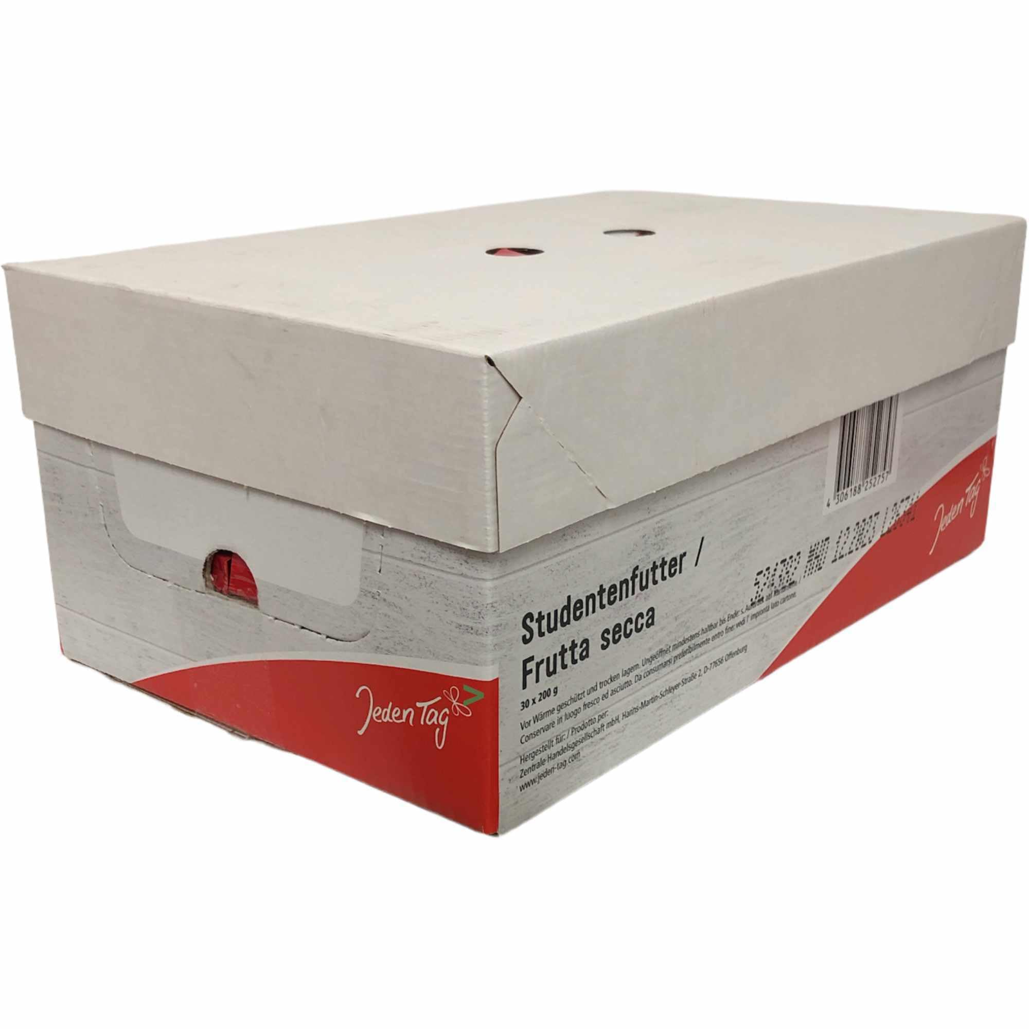 Jeden Tag Studentenfutter mit Rosinen 30er Pack (30x200g Packung) + usy Block