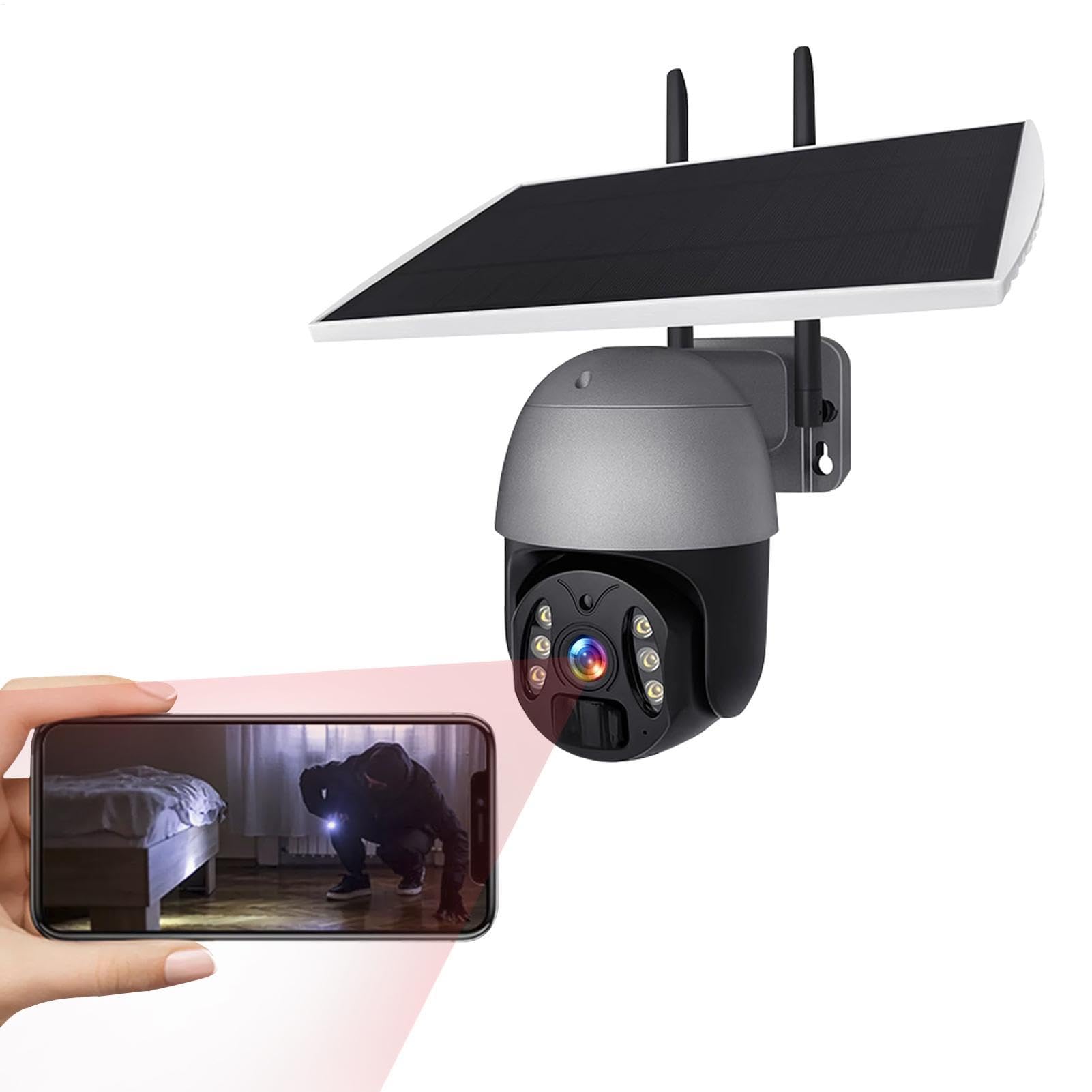 Caméra extérieure sans fil solaire contre les intrusions nocturnes