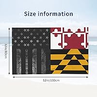 Vista 2 de Decktt Toalla de playa con diseño de bandera de Maryland, 32 x 52 pulgadas, toalla de camping de microfibra de secado rápido, súper absorbente