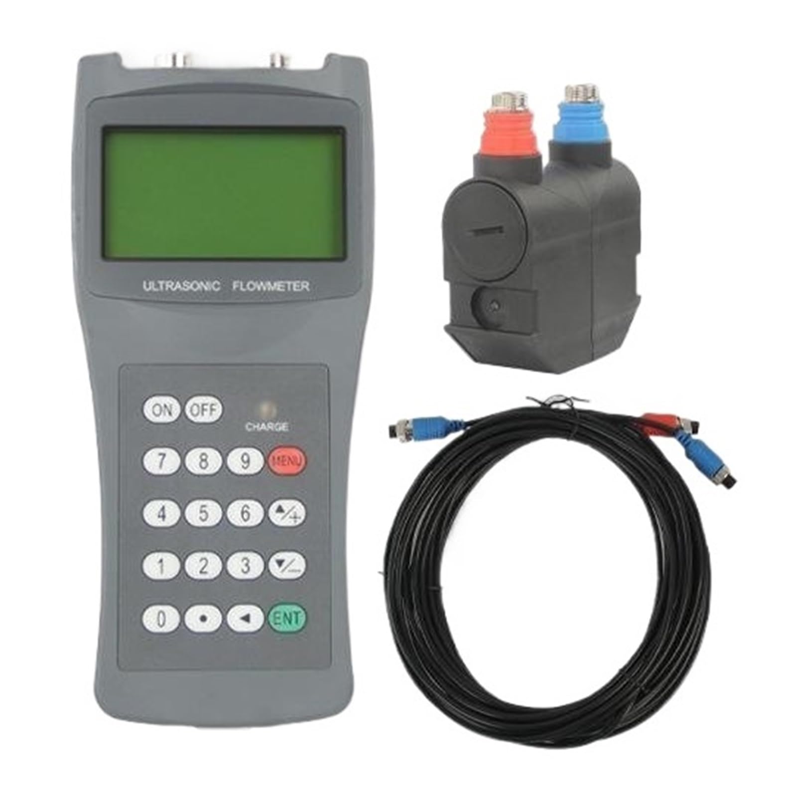 Medidor de flujo ultrasónico de mano Sensor de agua líquida Medidor de flujo ultrasónico externo
