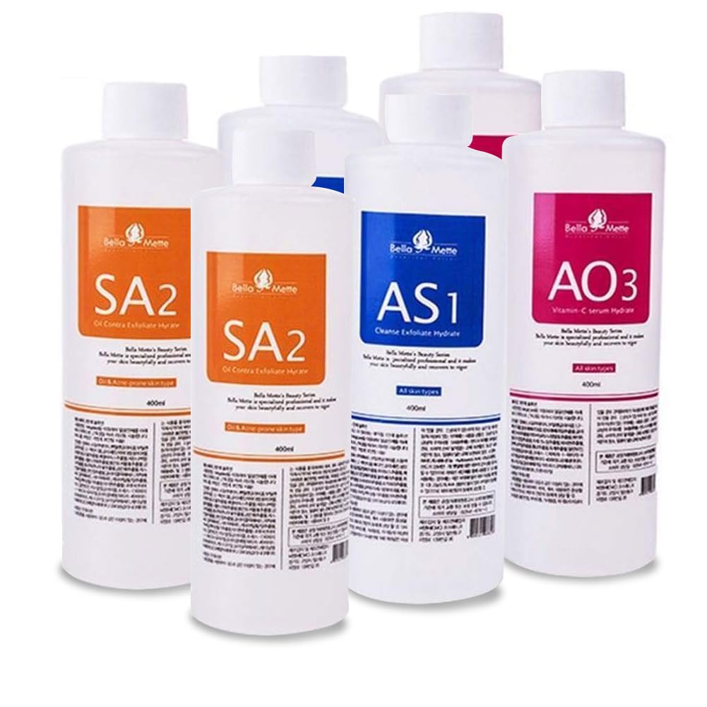 AS1 SA2 AO3 Aqua Peeling Solution Premium Salon Professional Dermabrasion Serum for Small Bubble Skin Care Facial Mask Machine (AS1 SA2 AO3, Pack of 6)