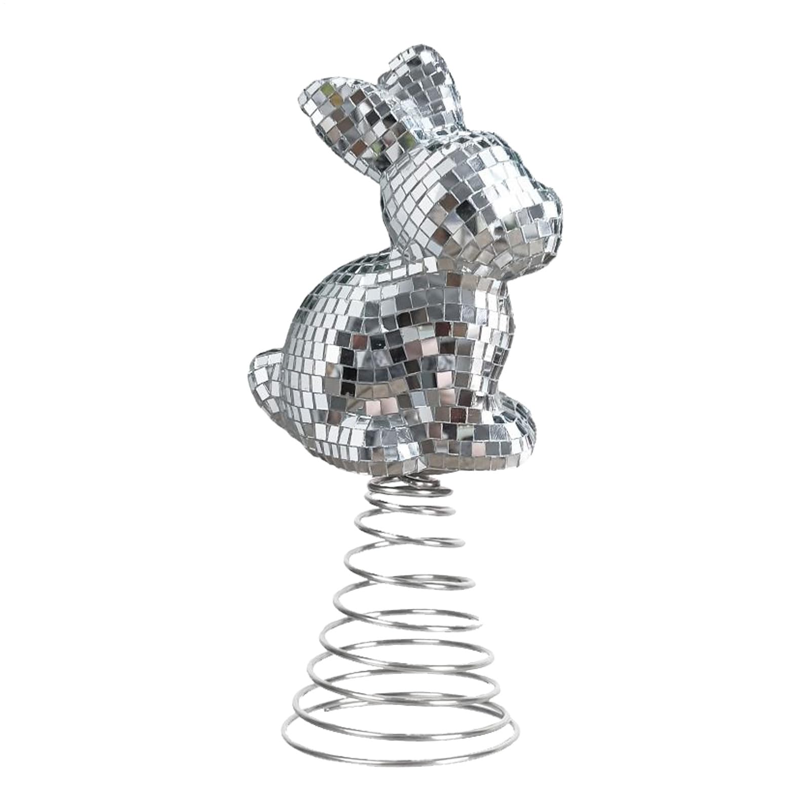 Figurines de lapin miroir pour une décoration de salon moderne et réfléchissante