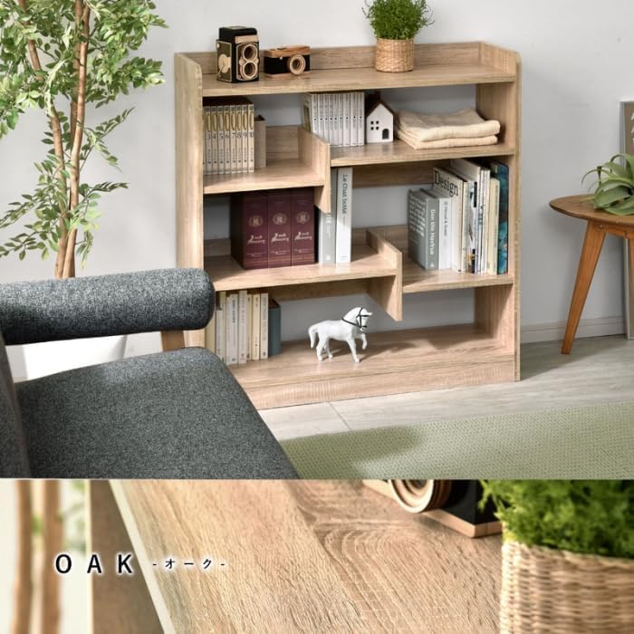 Amazon｜オープンラック 本棚 幅90cm シェルフ 可動棚 ディスプレイ