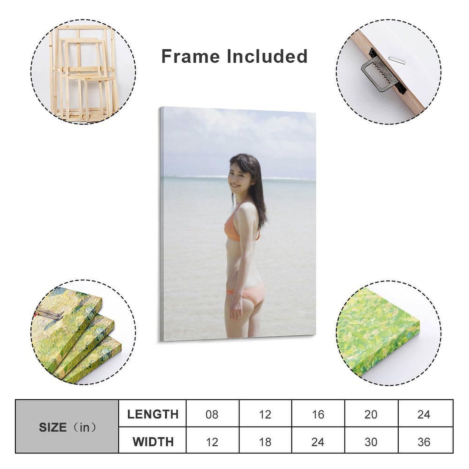 Amazon.co.jp: 久慈暁子絵画ポスター水着セクシー写真 アートパネル