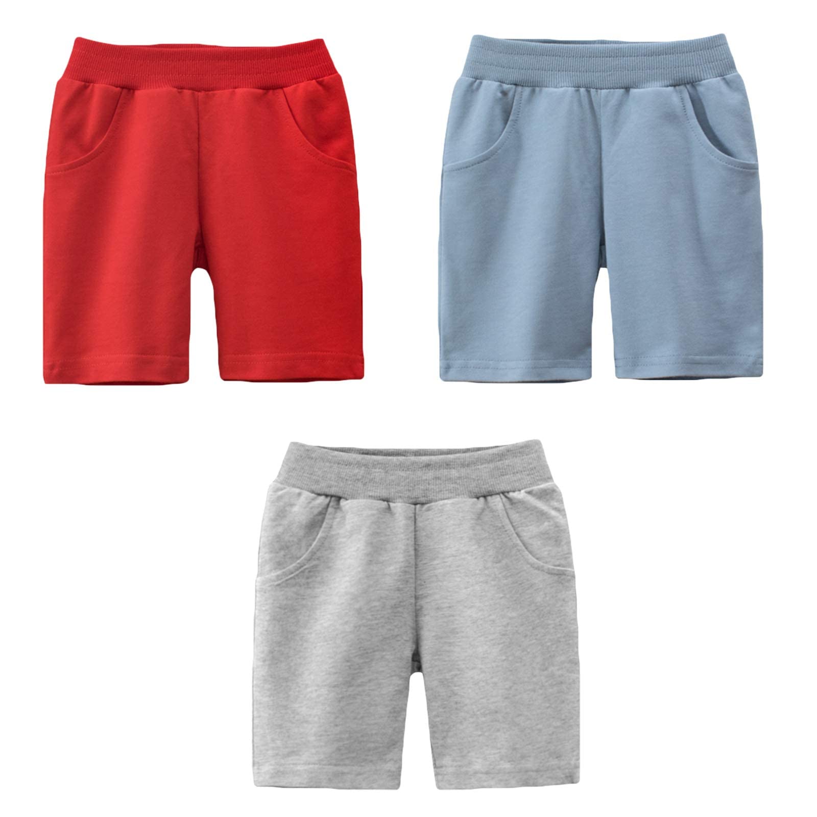 Bermudas pour garçon lot de 3 shorts pull-on en coton uni - 7