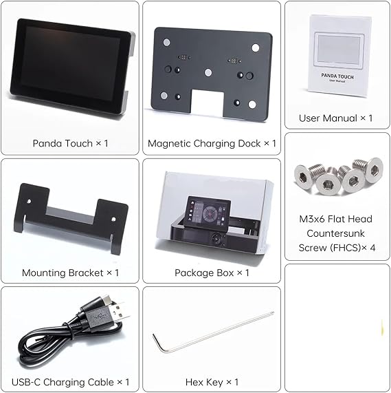 Panda Touch 5 Touch Screen Wifi Display Wireless Clipper 3D Printer Multi Printer Control Interface Upgrade Accessories Compatible with Bambulab P1P/P1S Touch and SENSE