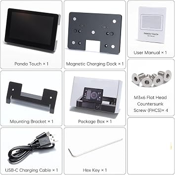 Panda Touch 5 Touch Screen Wifi Display Wireless Clipper 3D Printer Multi Printer Control Interface Upgrade Accessories Compatible with Bambulab P1P/P1S Touch and SENSE