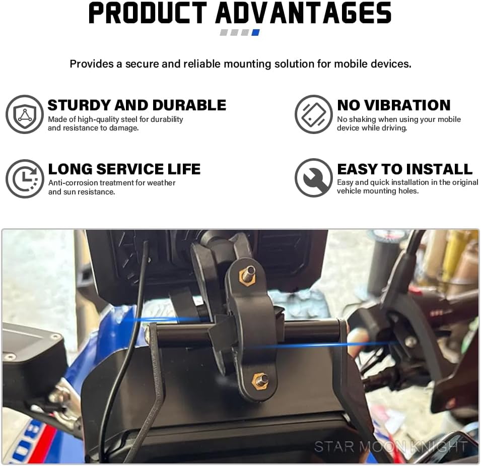 F800GS F 800GS GPS Mount for BMW F750GS F 750GS 2018>2023 F850GS Navigation Bracket Mobile Phone Stand Adapter Accessories (12+22MM)