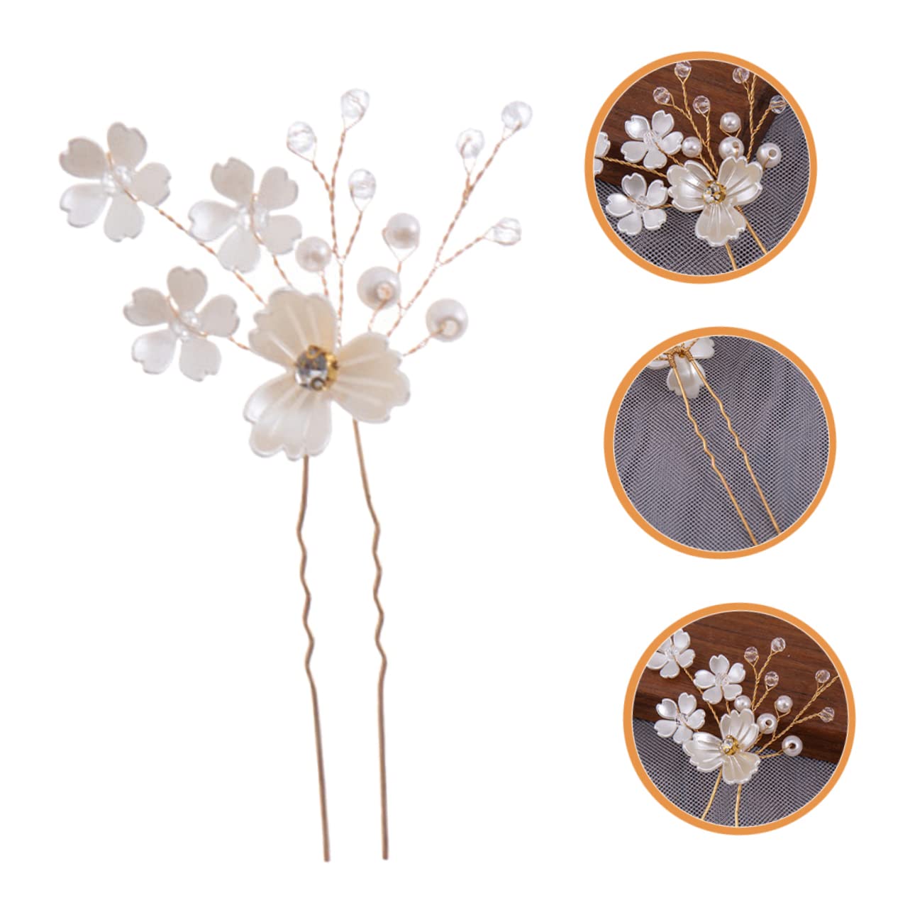 FRCOLOR 5 Stück Haarschmuck Haarspangen Für Mädchen Braut Kopfschmuck Für Hochzeit Damen Haarstab Französischer Haarstab Haarschmuck Für Frauen Haargabel Für Mädchen Braut