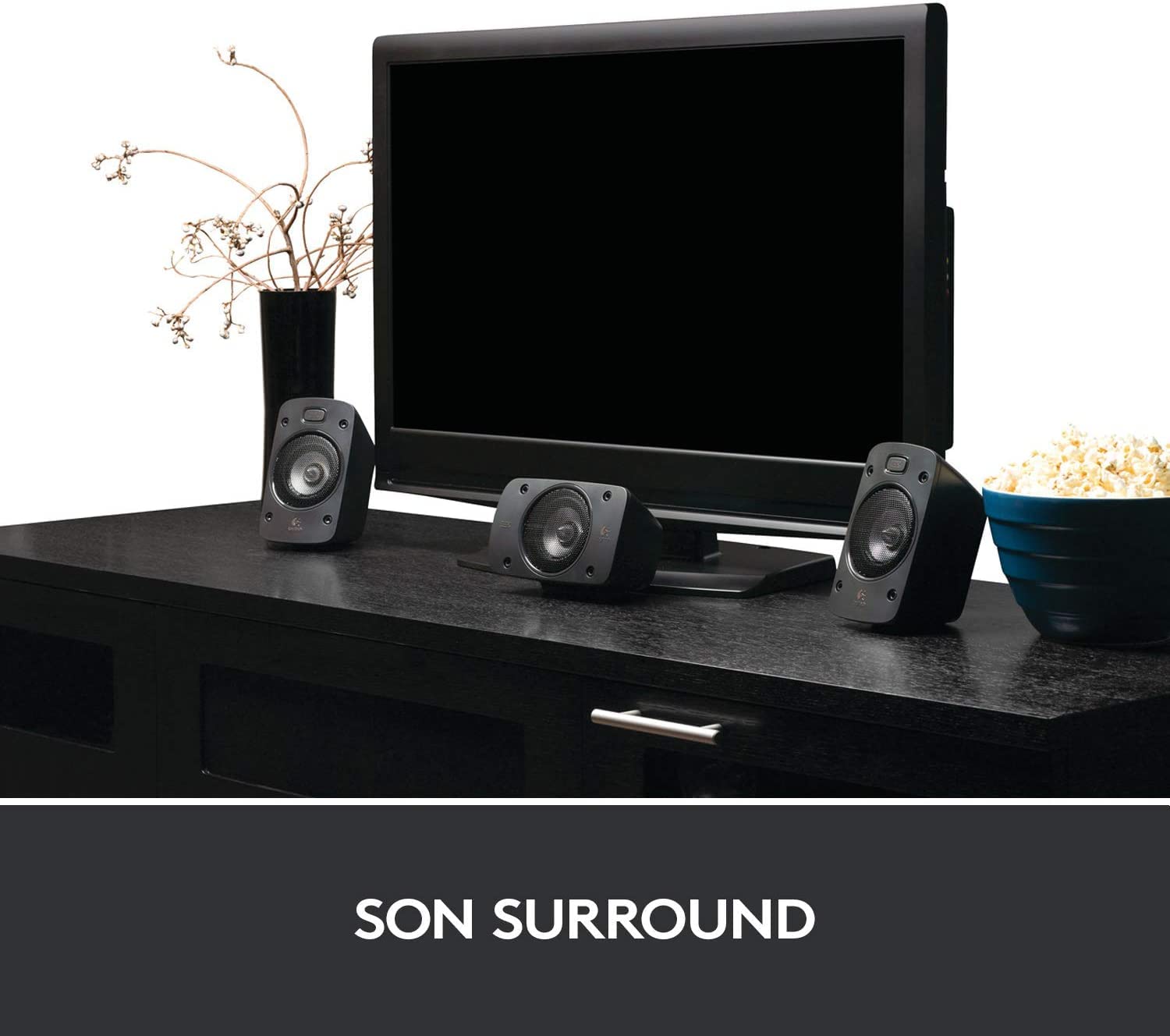 Logitech Z906 Système de Haut-Parleurs avec Son Surround 5.1, Certifié THX, Dolby & DTS, 1000 Watts en Puissance, Multi-Dispositifs, Prise EU/France, PC/PS4/Xbox/TV + Philips Hue Play Pack x1 - Noir