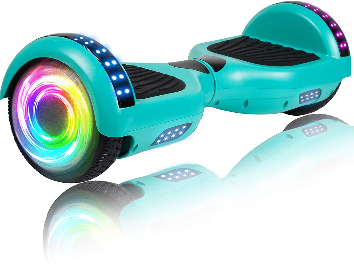SISIGAD Scooters for Kids Ages 7-12, with Built-in Bluetooth Speaker and 6.5" Colorful Lights Wheels, Safety Certified Self Balancing Scooter