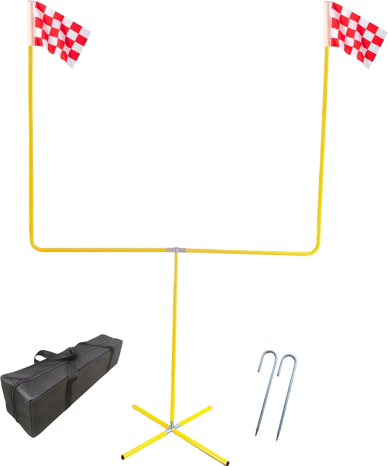 ( incomplete) football field goal post - 8.6 ft x 6 ft steel tube frame - adjustable height kicking goals for backyard - youth/kids/adults