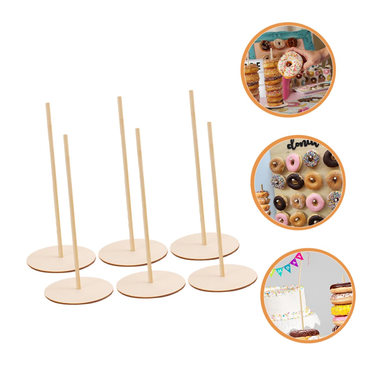 Abaodam 8piezas Soporte De Donuts Para Eventos Estante Reutilizable Para Dulces y Rosquillas Decoración Para Bodas y Fiestas Diseño Elegante y Resistente