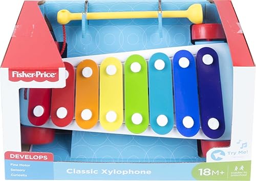 Miniatura 6 de Fisher-Price Xilófono clásico juguete de tracción para niños instrumento musical de simulación para niños de 18 meses en adelante